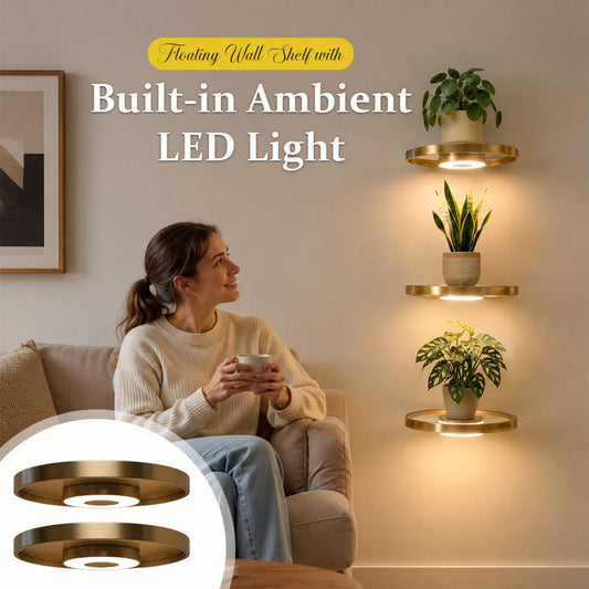 Illuminated Floating Corner Shelf💡🌿
