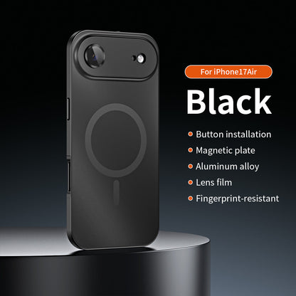 Snap-on metal case for iPhone - supports wireless charging