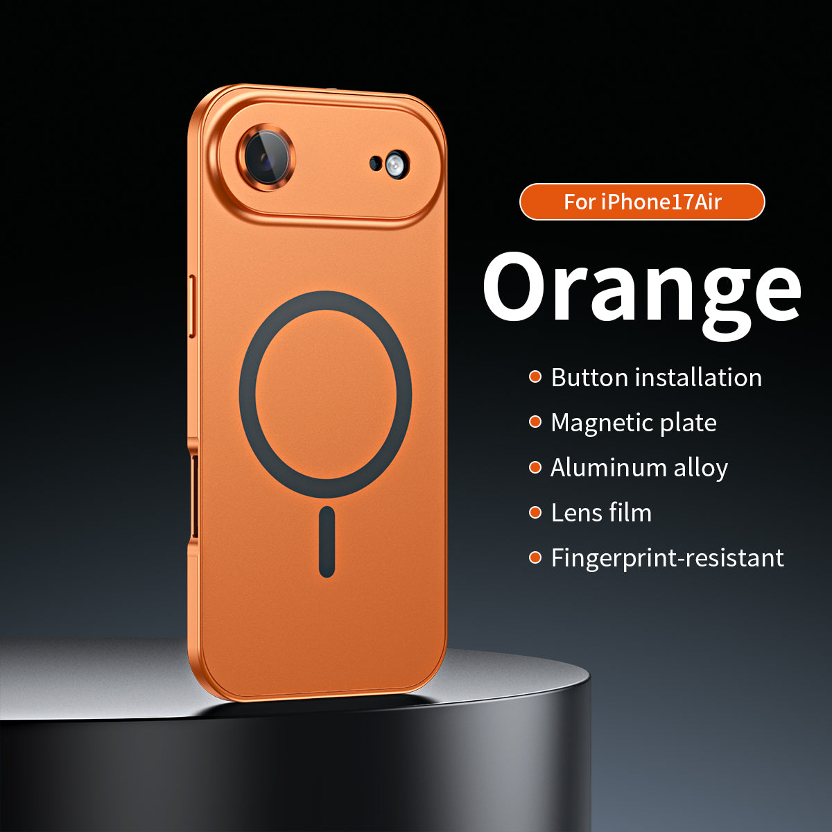 Snap-on metal case for iPhone - supports wireless charging