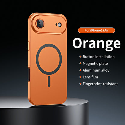 Snap-on metal case for iPhone - supports wireless charging
