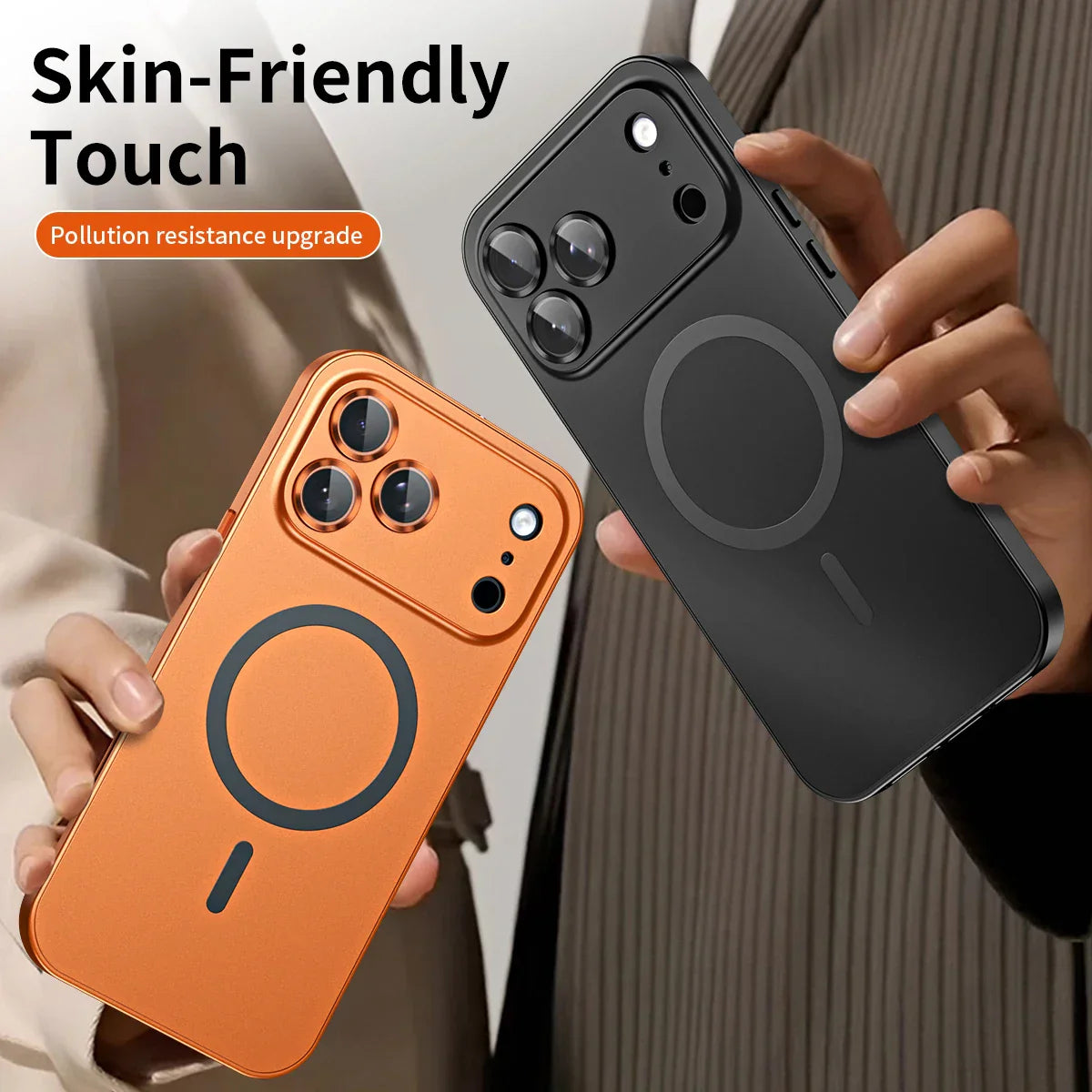 Snap-on metal case for iPhone - supports wireless charging