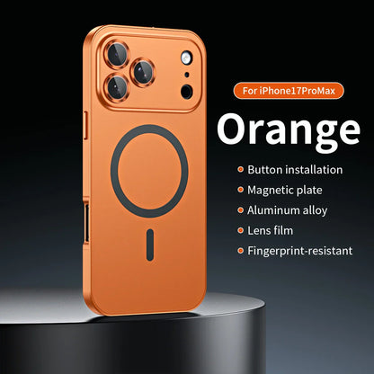 Snap-on metal case for iPhone - supports wireless charging