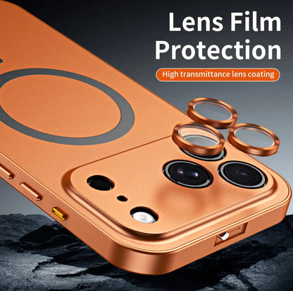 Snap-on metal case for iPhone - supports wireless charging