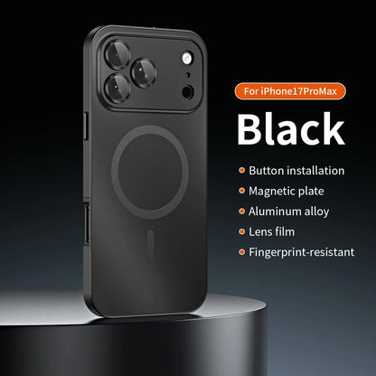 Snap-on metal case for iPhone - supports wireless charging