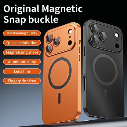 Snap-on metal case for iPhone - supports wireless charging