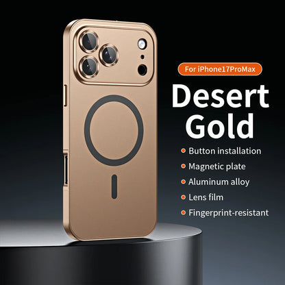 Snap-on metal case for iPhone - supports wireless charging