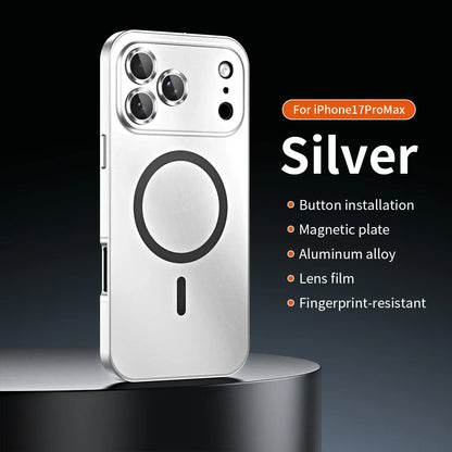Snap-on metal case for iPhone - supports wireless charging