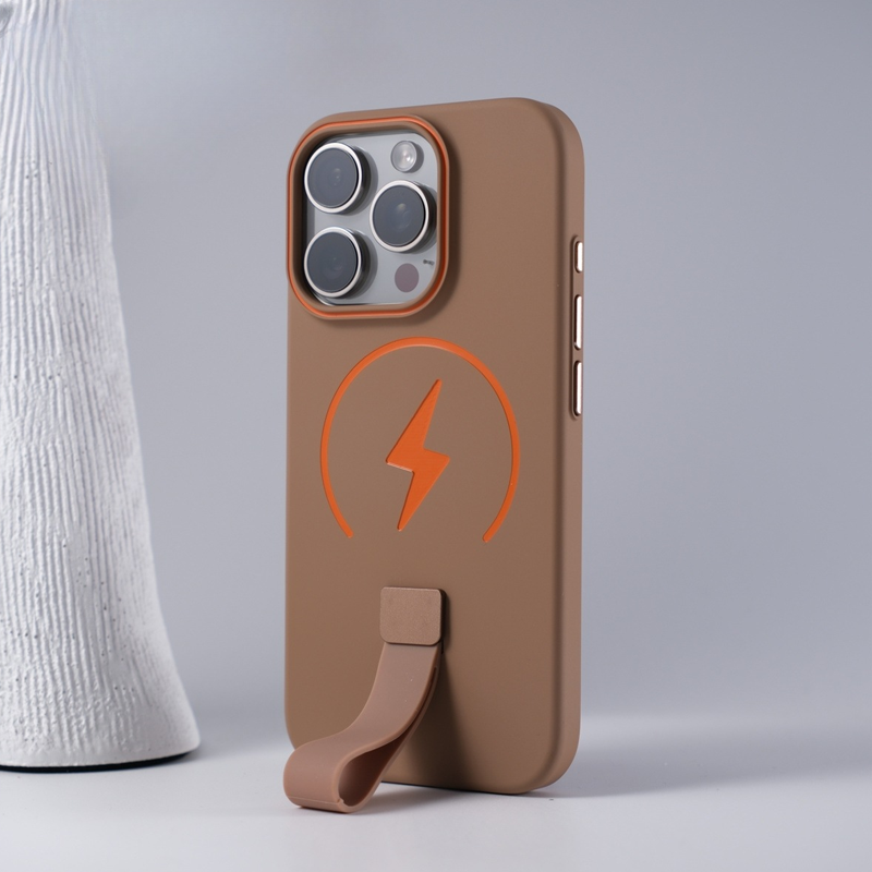 Skin Feel Magnetic Phone Case – Magnetic Charging & Built-in Wrist Strap & Soft-Touch Comfort