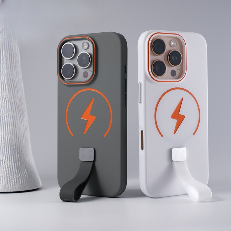 Skin Feel Magnetic Phone Case – Magnetic Charging & Built-in Wrist Strap & Soft-Touch Comfort
