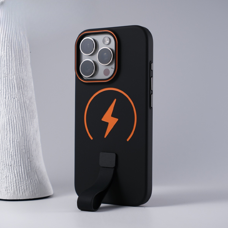 Skin Feel Magnetic Phone Case – Magnetic Charging & Built-in Wrist Strap & Soft-Touch Comfort