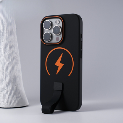 Skin Feel Magnetic Phone Case – Magnetic Charging & Built-in Wrist Strap & Soft-Touch Comfort