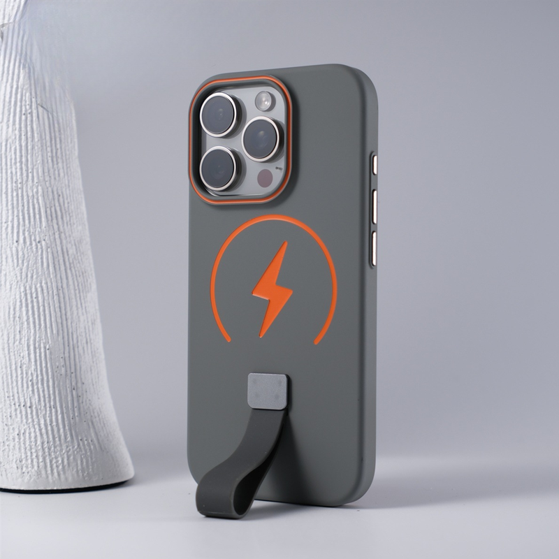 Skin Feel Magnetic Phone Case – Magnetic Charging & Built-in Wrist Strap & Soft-Touch Comfort