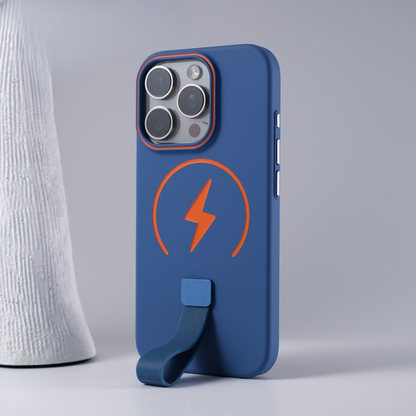 Skin Feel Magnetic Phone Case – Magnetic Charging & Built-in Wrist Strap & Soft-Touch Comfort