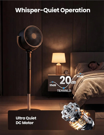 ⚡Fan for Bedroom, 120° Oscillating Standing Fan, DC Motor Quiet Floor Fan
